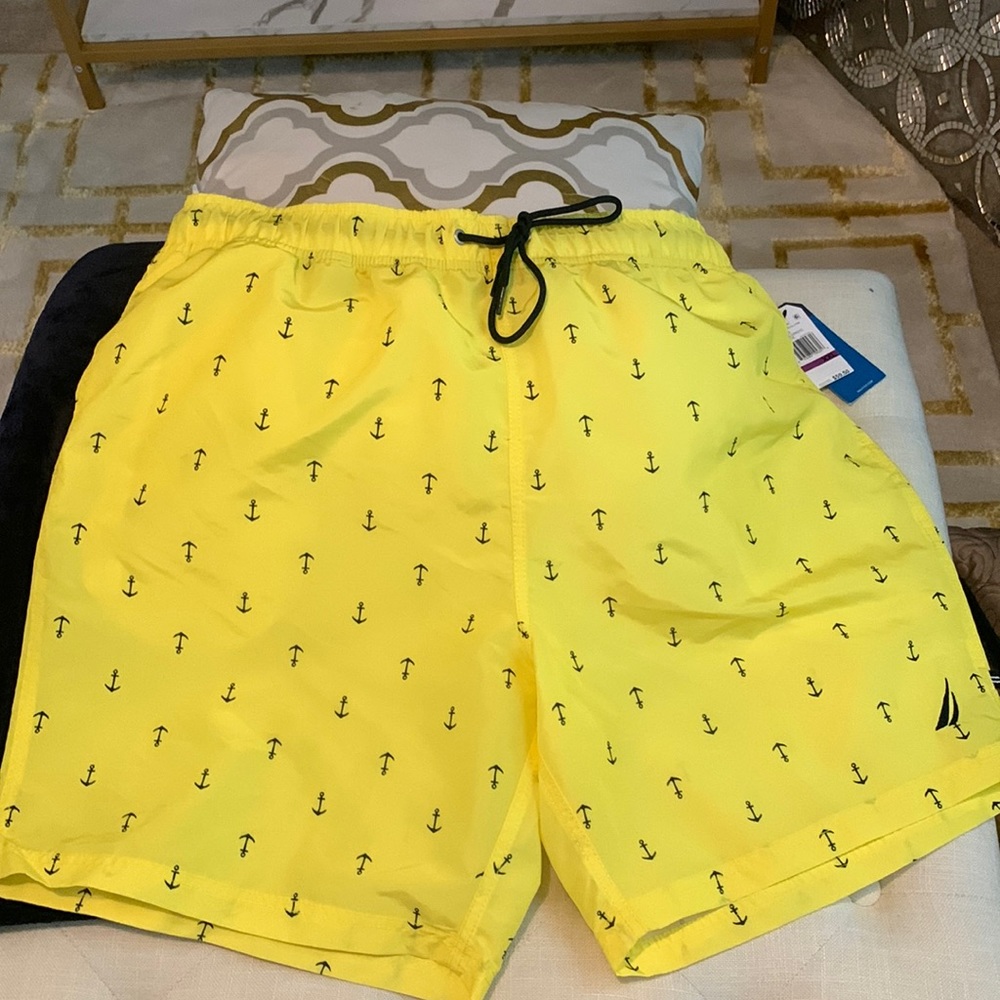 Nautica yellow swim shorts swimming trunks